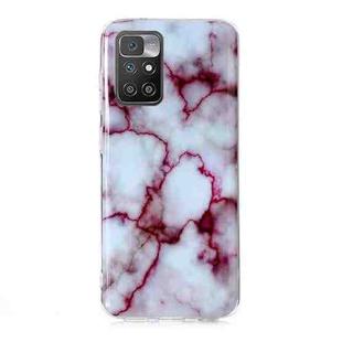 For Xiaomi Redmi 10 Marble Pattern Soft TPU Phone Case(Red)