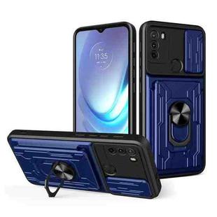 For Motorola Moto G50 Sliding Camshield Card Phone Case(Blue)