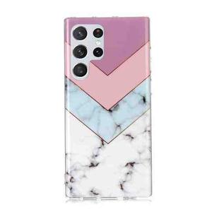 For Samsung Galaxy S22 Ultra 5G Marble Pattern Soft TPU Phone Case(Tricolor)