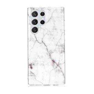 For Samsung Galaxy S22 Ultra 5G Marble Pattern Soft TPU Phone Case(White)