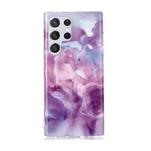 For Samsung Galaxy S22 Ultra 5G Marble Pattern Soft TPU Phone Case(Purple)