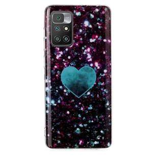 For Xiaomi Redmi 10 Marble Pattern Soft TPU Phone Case(Green Love)