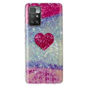 For Xiaomi Redmi 10 Marble Pattern Soft TPU Phone Case(Red Love)