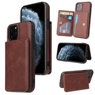 For iPhone 11 Pro Max Calf Texture Magnetic Case (Coffee)