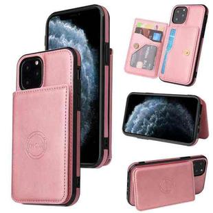 For iPhone 11 Pro Max Calf Texture Magnetic Case (Rose Gold)