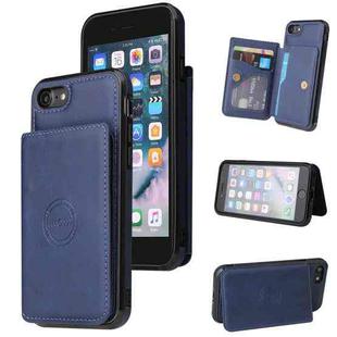 For iPhone SE 2022 / SE 2020 / 8 / 7 Calf Texture Magnetic Case(Blue)