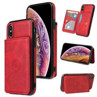 For iPhone XS Max Calf Texture Magnetic Case(Red)