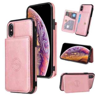 For iPhone XS Max Calf Texture Magnetic Case(Rose Gold)