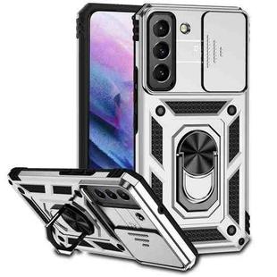 For Samsung Galaxy S22 5G Sliding Camshield Holder Phone Case(Silver)