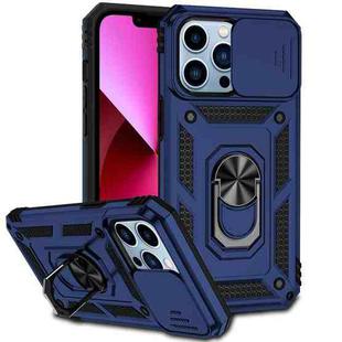 For iPhone 13 Pro Sliding Camshield Holder Phone Case (Blue)