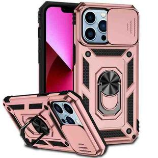 For iPhone 13 Pro Sliding Camshield Holder Phone Case (Rose Gold)