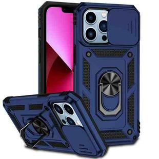 For iPhone 13 Pro Max Sliding Camshield Holder Phone Case (Blue)