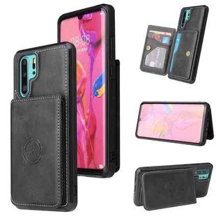 For Huawei P30 Pro Calf Texture Magnetic Phone Case(Black)