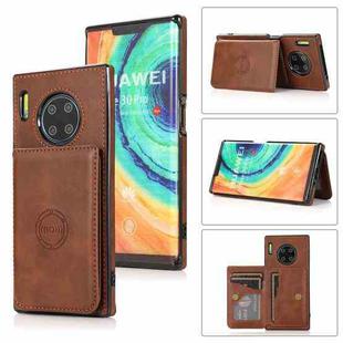 For Huawei Mate 30 Pro Calf Texture Magnetic Phone Case(Coffee)