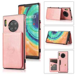 For Huawei Mate 30 Pro Calf Texture Magnetic Phone Case(Rose Gold)