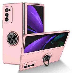 For Samsung Galaxy Z Fold2 5G Armor Ring Holder Phone Case(Pink)