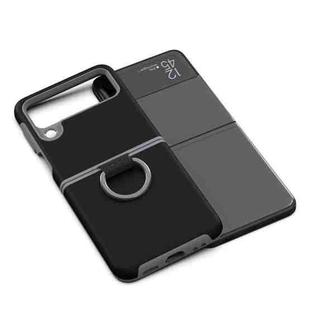 For Samsung Galaxy Z Flip3 5G GKK TPU + PC 2 in 1 Ring Armor Phone Case(Black)
