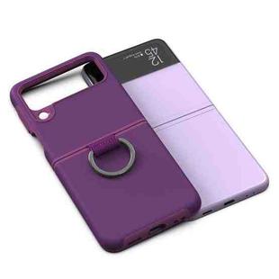 For Samsung Galaxy Z Flip3 5G GKK TPU + PC 2 in 1 Ring Armor Phone Case(Purple)