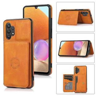 For Samsung Galaxy A32 5G Calf Texture Magnetic Card Bag PU Phone Case(Brown)