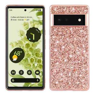 For Google Pixel 6 Glitter Powder Shockproof TPU Protective Phone Case(Rose Gold)