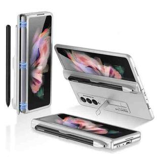 For Samsung Galaxy Z Fold3 5G GKK Magnetic Full Coverage Phone Flip Case with Pen Slot(Silver)