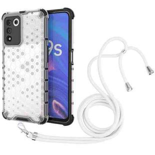 For OPPO K9S 5G Lanyard Honeycomb PC + TPU Case(White)