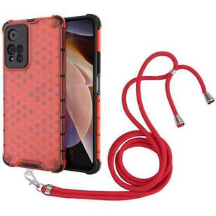 For Xiaomi Redmi Note 11 Pro 5G / Note 11 Pro+ 5G Lanyard Honeycomb PC + TPU Case(Red)