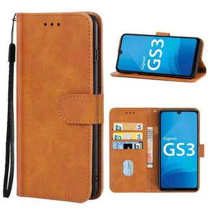 Leather Phone Case For Gigaset GS3(Brown)