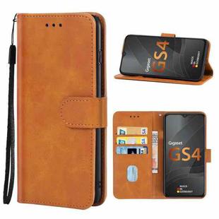 Leather Phone Case For Gigaset GS4 / GS4 Senior(Brown)