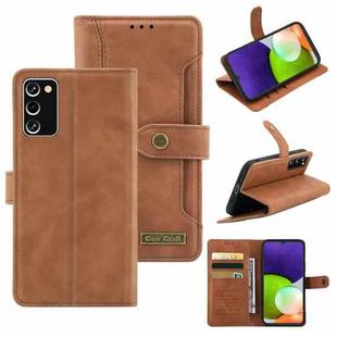 For Samsung Galaxy A03 Core Copper Buckle Leather Phone Case(Brown)