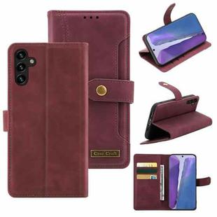For Samsung Galaxy A13 5G Copper Buckle Leather Phone Case(Maroon)