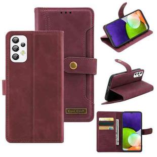 For Samsung Galaxy A33 5G Copper Buckle Leather Phone Case(Maroon)