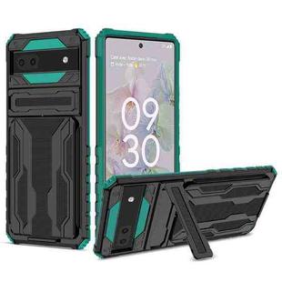 For Google Pixel 6a Armor Card PC + TPU Phone Case(Dark Green)