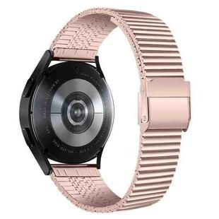 For Samsung Galaxy Watch4 40mm Double Safety Buckle Steel Watch Band(Pink Gold)