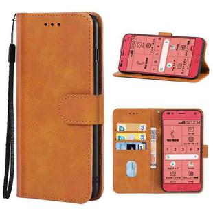 Leather Phone Case For Fujitsu F-42A / F-01L(Brown)