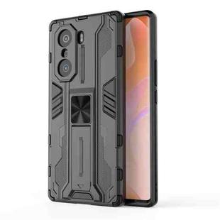 For Honor 60 Supersonic PC + TPU Phone Case with Holder(Black)