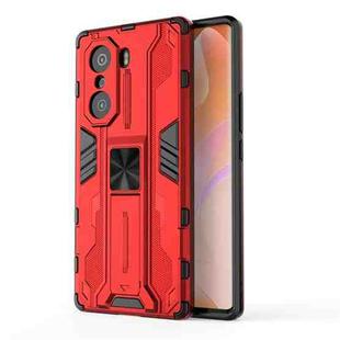 For Honor 60 Supersonic PC + TPU Phone Case with Holder(Red)