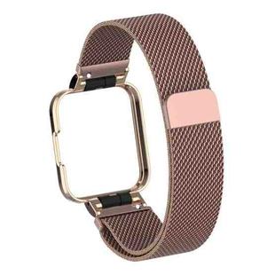 For Xiaomi Redmi Watch 2 Milanese Magnetic Metal Watchband(Rose Red)