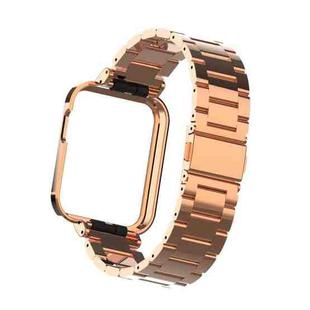 For Xiaomi Mi Watch Lite / Redmi Watch Three-Bead Metal Watchband(Rose Gold)