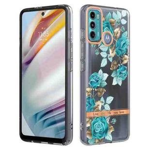 For Motorola Moto G60 / G40 Fusion Flowers and Plants Series IMD TPU Phone Case(Blue Rose)