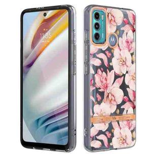 For Motorola Moto G60 / G40 Fusion Flowers and Plants Series IMD TPU Phone Case(Pink Gardenia)