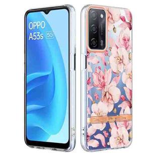 For OPPO A55 5G / A53S 5G / A54 4G / A16 / A54S 4G Flowers and Plants Series IMD TPU Phone Case(Pink Gardenia)