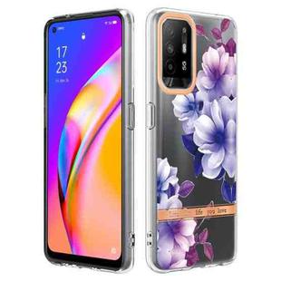 For OPPO A94 5G Flowers and Plants Series IMD TPU Phone Case(Purple Begonia)