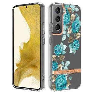 For Samsung Galaxy S22+ Flowers and Plants Series IMD TPU Phone Case(Blue Rose)
