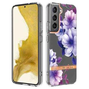 For Samsung Galaxy S22+ Flowers and Plants Series IMD TPU Phone Case(Purple Begonia)