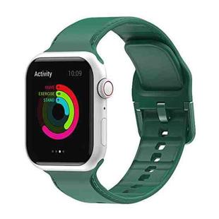 Silicone Watch Band For Apple Watch Ultra 49mm / Series 8&7 45mm / SE 2&6&SE&5&4 44mm / 3&2&1 42mm(Dark Green)