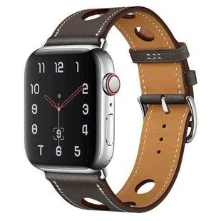 PU Silver Buckle Watch Band For Apple Watch Ultra 49mm / Series 8&7 45mm / SE 2&6&SE&5&4 44mm / 3&2&1 42mm(Taupe)