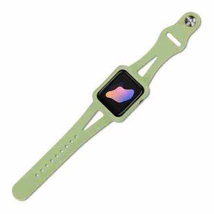 Silicone Integrated Watch Band For Apple Watch Series 7 41mm / 6&SE&5&4 40mm / 3&2&1 38mm(Grass Green)