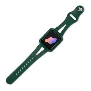 Silicone Integrated Watch Band For Apple Watch Series 8&7 45mm / SE 2&6&SE&5&4 44mm / 3&2&1 42mm(Green)