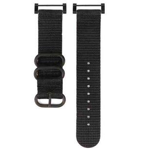 For Suunto CORE Three-ring Steel Buckle Nylon Watch Band(Black)